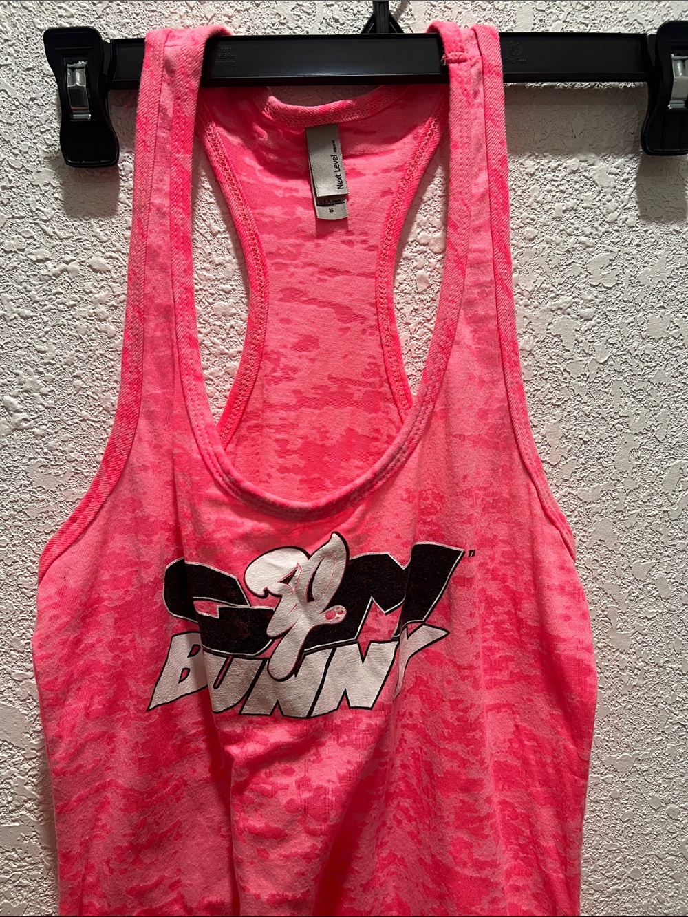 Pink Graphic Racerback Tank Top - Gym Bunny